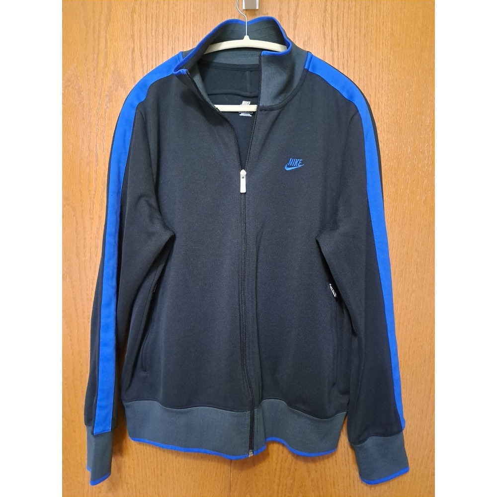 Nike Men's Black Full Zipper Long Sleeve Jacket Sweater Pockets Large
